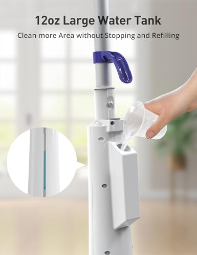 Professional steam mop cleaner detail showing mop pads and water tank