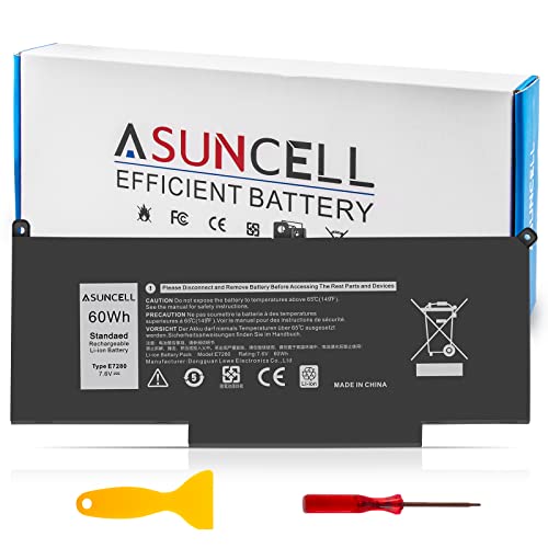 Image of ASUNCELL F3YGT 60Wh 7480 Laptop Battery for Dell Latitude 7490 7390 7280 7290 7380 E7490 12 7000 7290 /13 7000 P29S002 /14 7000 Series P73G P73G001 P73G002 DM3WC