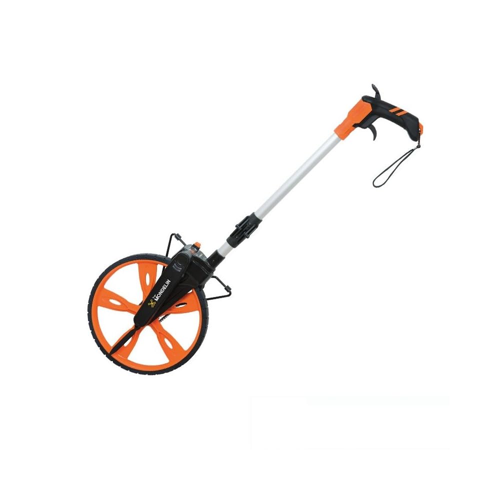 Odomètre de Mesure Manuel – Roue 1 mètre, Mesure jusqu’à 9999,9 m – Poignée Confort, Béquille Solide et Manche Pliable – Idéal Routes et Pistes