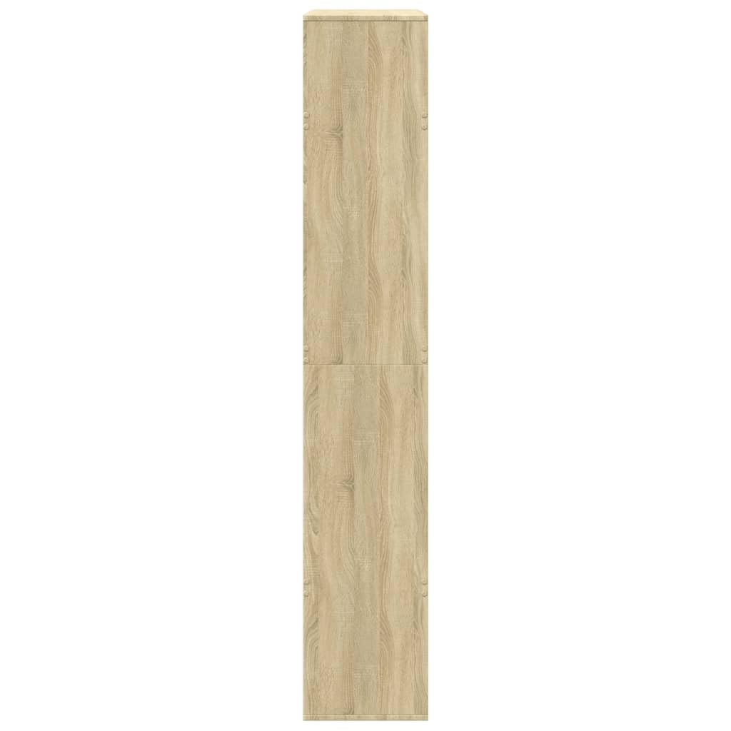 Sonoma Oak Engineered Wood Room Divider Bookshelf | Features 15 open compartments measuring 100x33x187.5 cm, ideal for living room and office storage.