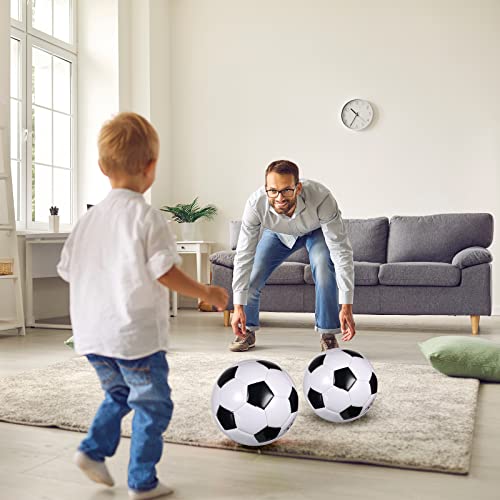 Deekin Soccer Ball Size 2 Size 3 Kids Soft Soccer Ball With Pump Sports Soccer Toys For Youth Younger Toddler Outdoor Indoor Boys Girls Training Practice Game, 2 Pcs (Black, White) #TOP4