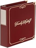  Family History, raccoglitore imbottito in PVC, 11-3-2 1/2 D, bordeaux, opere d\'arte dorate, 1 foglio di sollevamento, con protezioni angolari dorate