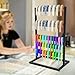 5 Tier Ribbon Holder Organizer Rack, Ribbon Holder, Freestanding Multifunctional Rack, Ribbon Storage, Metal Large Capacity Ribbon Stand Organizer for Craft Room, Cake Shop, Flower Store, Black