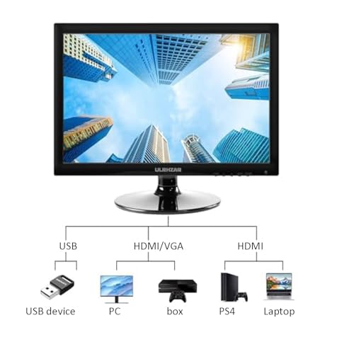 Image of 17.3inch PC Monitor 1600x900 LCD Screen Display 16:9, 60Hz, Built-in Speaker HDMI VGA, USB C Desktop Computer Monitor for Raspberry Pi Switch PS4 /5 Laptop