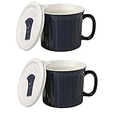 CorningWare Colours Pop-Ins 20-oz Mug w/Vented Lid - 2 Pack (Midnight Blue)