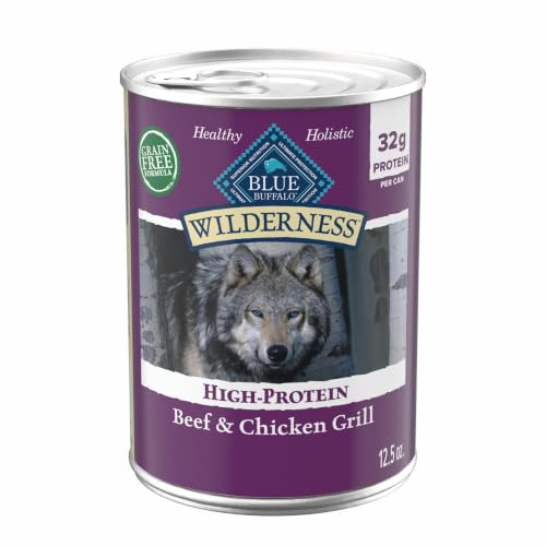 Blue Buffalo Wilderness Beef & Chicken Adult Wet Dog Food, 12.5 oz, 12 ct