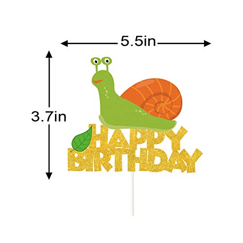 Glitter Snails Happy Birthday Cake Topper, Snails And Daisy Birthday Cake Decor, Snails Themed Birthday Party Supplies, Garden Bugs Party Centerpiece #TOP1