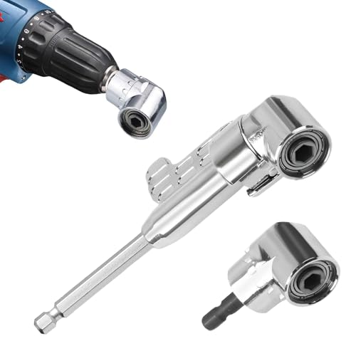 2 Pcs 90 Degree Drill Adaptor, Right Angle Drill Adapter with Hex Shank Screwdriver