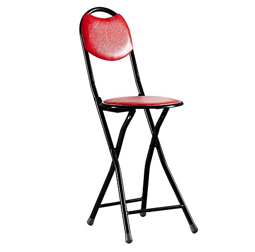 ZHDWM Simple Folding Chair/Household Portable Dining Chair Small Bench/Dormitory Student Chair Folding Stool/Stool/Red/Blue/Black Folding chair (Color : Red)