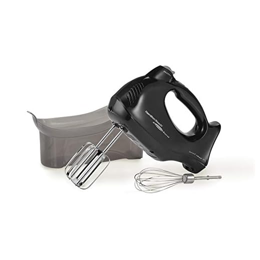 Hamilton Beach 6-Speed Electric Hand Mixer with Snap-On Case, Beaters, Whisk, Black (62692)