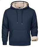 [MAGCOMSEN] パーカー メンズ 裏起毛 厚手 スウェット 防寒着 コットン ゆったり トレーナー フード付き リブ仕様 カジュアル 冬服 ネイビー 2XL