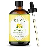 SIVA Lemon Essential Oil - 4 Fl Oz – Natural Lemon Oil - for Diffuser, Face, Skin Care, Aromatherapy, Hair Care, Scalp and Body Massage - with Dropper