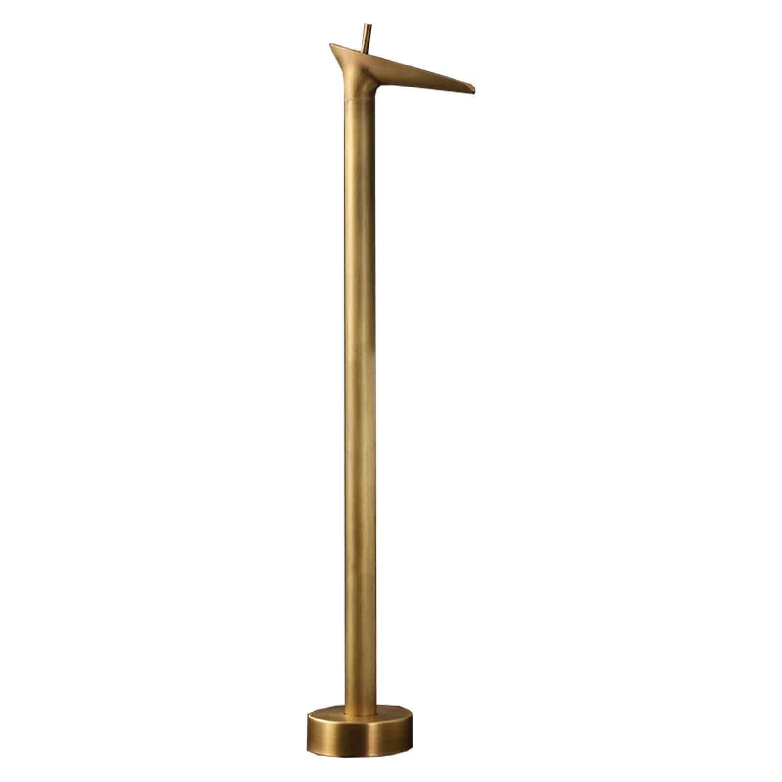 Gartenwassersäule im Retro-Stil, Antikmessing Finish, Außenwasserhahn mit Blattauslauf, Dekorativer Wasserzapfsäule, Einstellbare Wassertemperatur