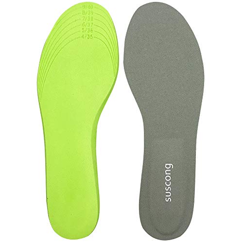 SUSCONG インソール ソフトクッション 衝撃吸収インソール 靴の中敷き 疲れにくい サイズ調整可能 男女兼用 スポーツ 通勤 ウォーキングに