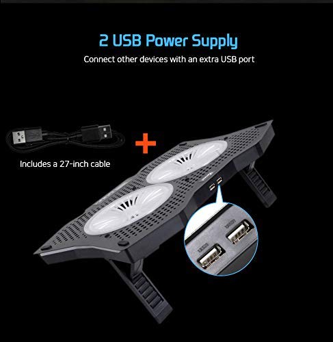 LETUSTO-RGB-Laptop-Cooling-Pad-Portable-Laptop-Cooler-Stand-for-up-to-17-Notebooks-2-Fans-with-17dBA-and-2-USB-Ports