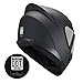 JQF Gear Full Face Helmet Black Motorcycle Motorbike Street Bike Racing Helmets for Adults WS-607 DOT Approved (with Chrome Silver, XXL)