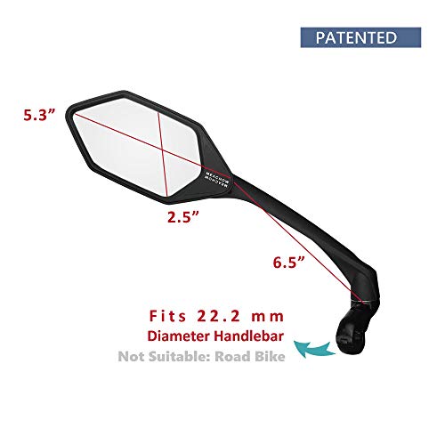 Meachow New Scratch Resistant Glass Lens,Handlebar Bike Mirror, Rotatable Safe Rearview Mirror, Bicycle Mirror, (Silver Left Side) Me-007Ls #TOP4