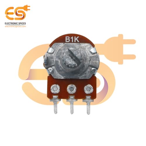 Image of Electronic Spices 1K Rotary potentiometer round shaft handle 3 pins pack of 5pcs