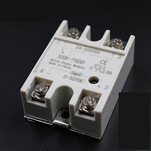 Relé de estado sólido SSR-75DD de control industrial 3-32V CC a 24-220V CC para automatización