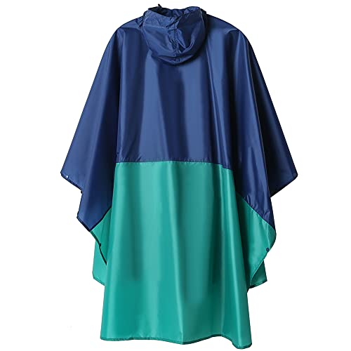 Image of SaphiRose Adult Rain Poncho Waterproof Hooded Zipper Raincoat with Pockets | OEKO-TEX Certified 100% Polyester, Lightweight Packable Storage Pouch, Heat-Sealed Seams, Quick-Dry for Outdoor Hiking