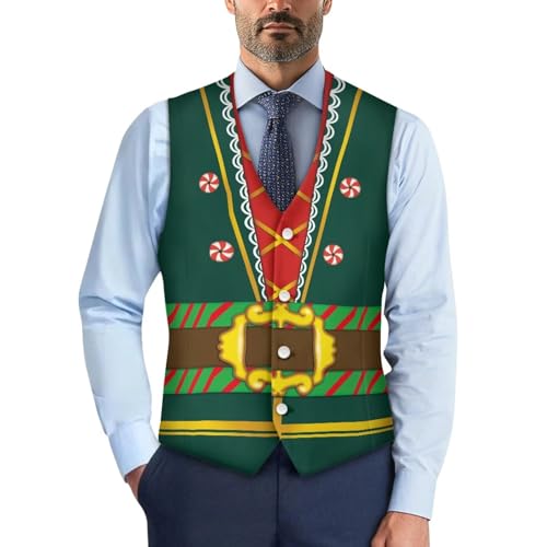 Men’s Vest Regular Fit Waistcoat Big and Tall Suit Vest V-neck Button Down Formal Wear Sleeveless Waistcoat