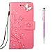 Produktbild Grandoin Galaxy S8 Plus Hülle, Glitter Handyhülle im Brieftasche-Stil für Samsung Galaxy S8 Plus Handytasche PU Leder Ledercase Flip Tasche Wallet Tasche Handytasche Cover (Rosa)