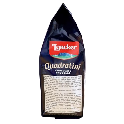 Loacker Wafer Quadratini Chocolate Cream, 8.82 oz (14301)