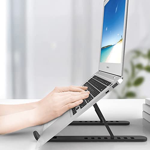Soporte para computadora portátil plegable con almohadilla alta de enfriamiento para base 4