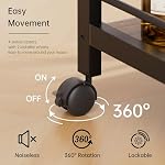 HITNET Bar Cart for The Home Home Bar Serving Cart with Wheels and Storage Shelves 3 Tier Rolling Liquor Beverage Cart for Kitchen Dining Living Room Rustic Brown and Black