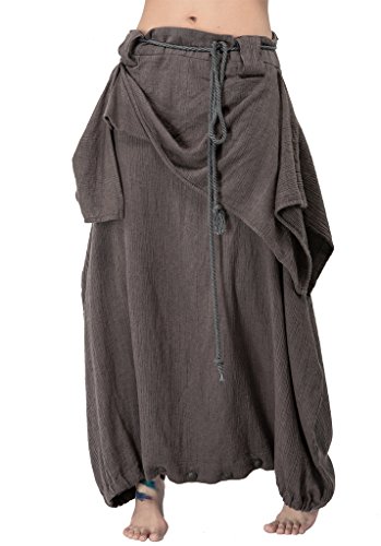 Outline Women's Vintage Linen Cotton Harem Pants Baggy Bohemian Wide Leg Pants Grey Outline Women's Vintage Linen Cotton Harem Pants Baggy Bohemian Wide Leg Pants Grey