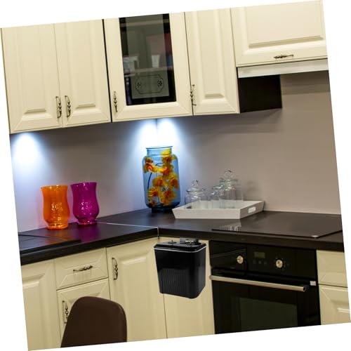 Caneca de basura rectangular de plástico con doble compartimento negro miniatura 5