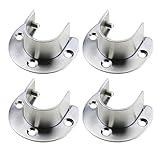 Material: Schrankstangen-Sockel aus Edelstahl, rostbeständig, dicker und stärker, machen es haltbarer zu verwenden.