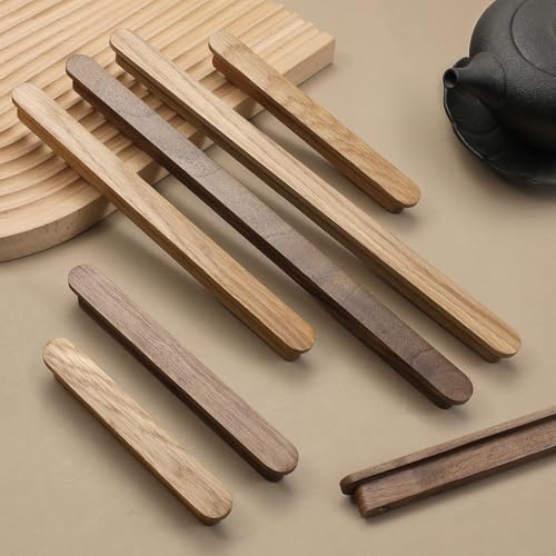 Tiradores de cocina de madera de nogal de 7 1/2" para un agarre cómodo y diseño duradero 4