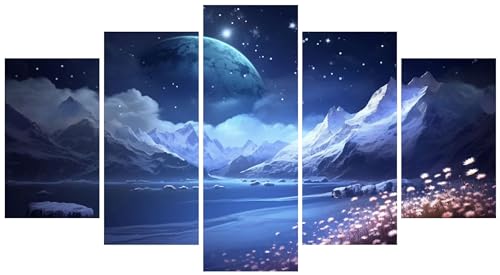 Peinture diamant adulte paysage de la lune pour décorer un grand salon moderne
