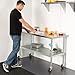 HARDURA Stainless Steel Table with Wheels 24 x 72 Inches Casters NSF Heavy Duty Commercial Work & Prep Table with Undershelf and Galvanized Legs for Restaurant Kitchen Bar and Hotel Garage