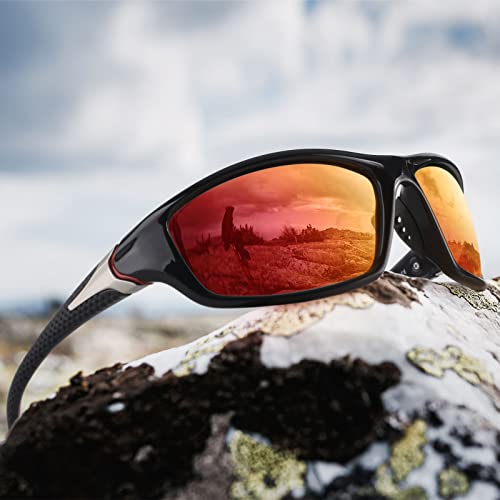 Image of WEAROYO Polarized Sports Sunglasses for Men Women,Fishing Driving Rectangular Goggles UV400 Protection