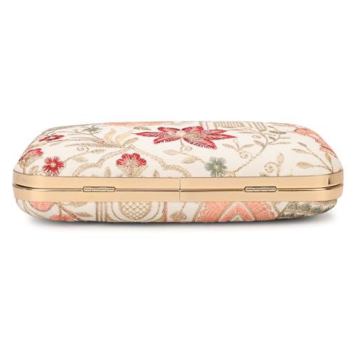 Image of LONGING TO BUY Hand Crafted Designer Box Clutch - Zari Embroidery For Women