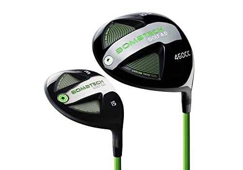 BombTech Golf - 4.0 Driver and 3 Wood Bundle - Premium Golf Wood Set for Men - Easy to Hit Off Tee - Max Forgiveness and Accuracy