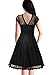 Miusol Women's Retro Floral Lace Cap Sleeve Vintage Swing Bridesmaid Dress, N-black, X-Large
