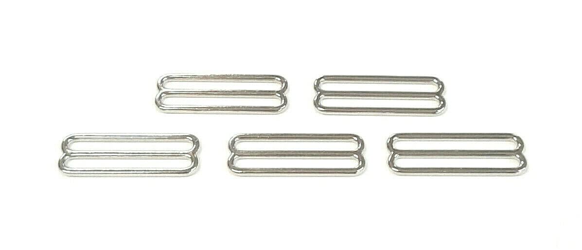 Church Products Uk Unisex Nickel Plated Metal 3 Bar Slides Round Ended Tri Glide Adjusters 16Mm - 50Mm Straps Bags Webbing Pet Collars (16Mm (0.62"), 5)