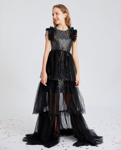 Image of GRACE KARIN Girls Dresses Sequin Party Formal Pageant Dress Tween Girl Birthday Tulle Prom Princess Maxi Dress Size 5-14