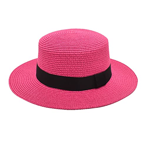 Chapeau panama Lafite rose grand bord contre le soleil d'été
