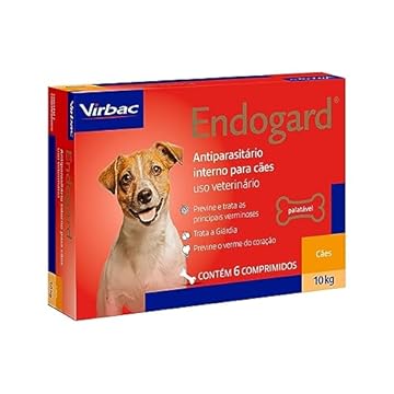 Endogard Vermífugo Para Cães 10kg C/ 6 Comprimidos