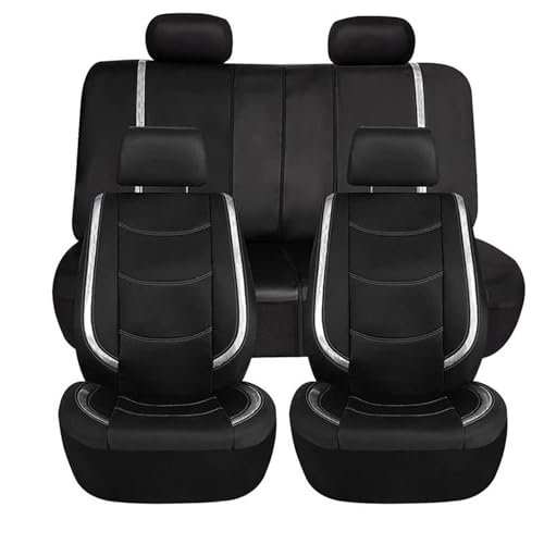 Housses siège voiture en similicuir gris 5 places pour protection auto
