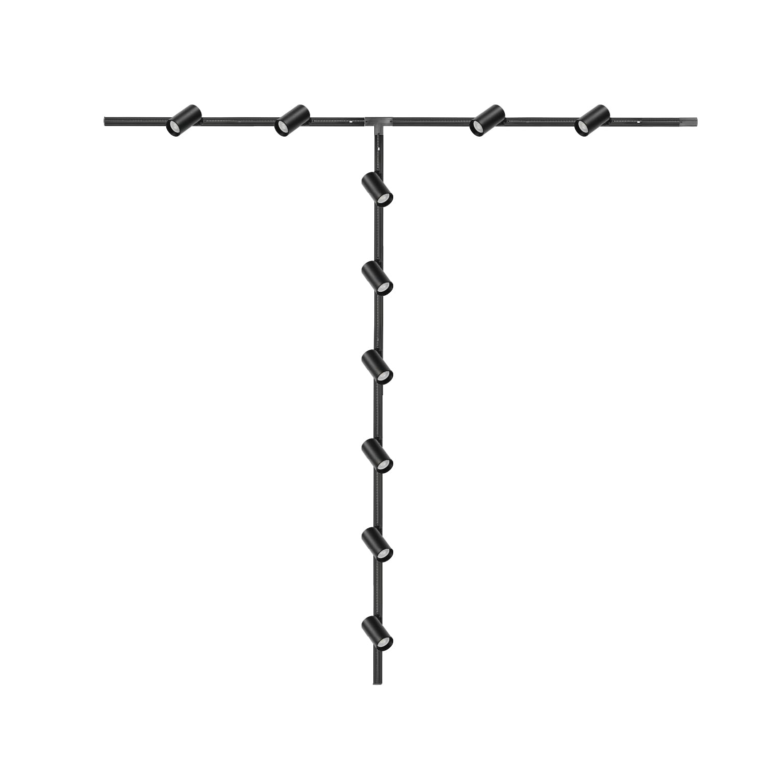 NEXTRACK 3-Phasen-Schienen-Set Komplett-Set GU10 Lampe 2x1m+2m Schiene T-Stecker Schwarz
