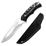 Wlikn シースナイフ サバイバルナイフ フルタング構造 鉈 アウトドア キャンプ 釣り 薪割り バーベキュー 防災 多機能 DIY ケース付き