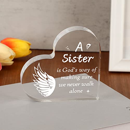 Sister Gifts, Sister Birthday Gifts From Sister Acrylic Keepsake Sister Gifts For Women Engraved Paperweight Birthday Gifts For Sister #TOP6