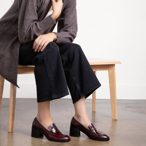 Image of SHODENSE Women Vintage Chunky Heel Loafers Pumps Platform Round Closed Toe Oxford Shoes Burnished Patent Matte Suede Slip On Dress Loafer Block Stacked Heels Office Formal Work Business 4-11 M US