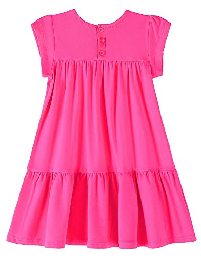 Image of Youwon Girls Dress Short Sleeve Solid Color Tunic A-Line Tiered Swing Dress 2-6 7-16