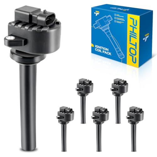 Image of PHILTOP 6 Packs Ignition Coil UF251 Fit for Isuzu Honda Passport Amigo Axiom Rodeo Trooper Rodeo Sport V6 3.2L 3.5L Cylinders #1 to #6 Replacement for UF-252 UF-251